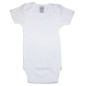 Preemie Rib Knit White Short Sleeve Onezie - 001P