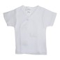 Rib Knit White Short Sleeve Side-Snap Shirt - 075B