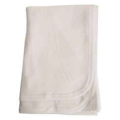Interlock White Receiving Blanket