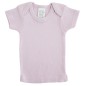 Rib Knit Pink Short Sleeve Lap T-Shirt - 057B