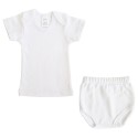 Interlock White Lap T-Shirt & Underwear Set